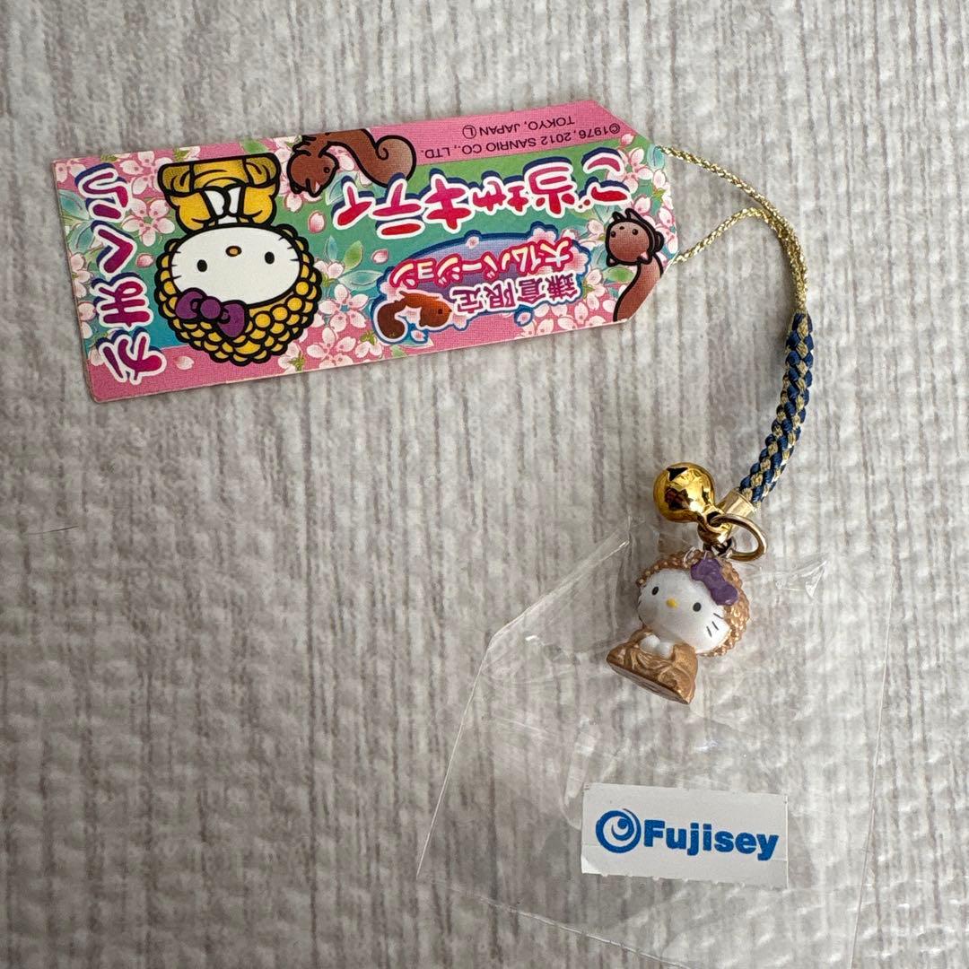 ハローキティ　ご当地　鎌倉大仏　ストラップ　根付け