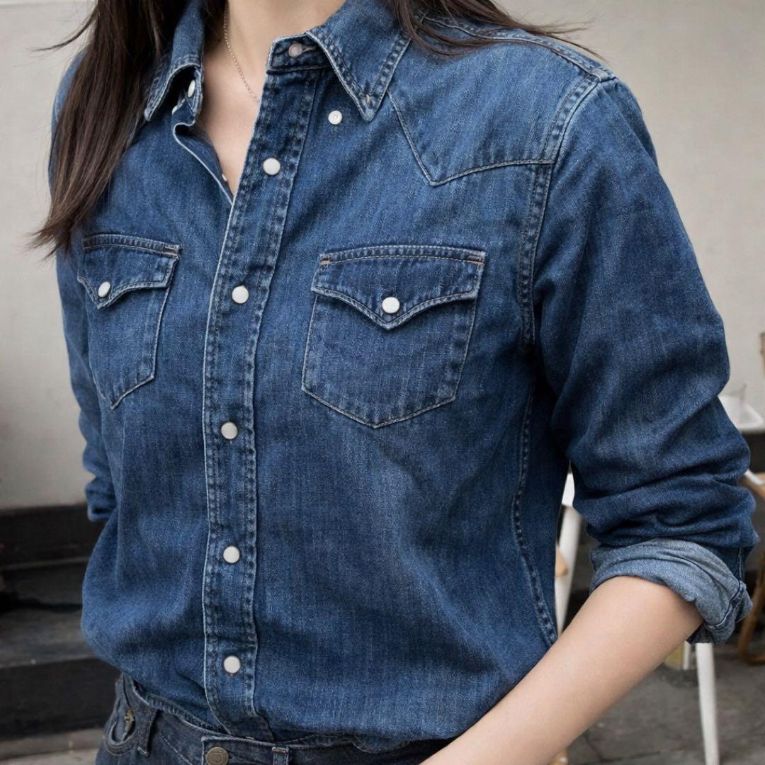 ラルフローレン ウエスタン ダンガリーシャツ デニム インディゴ サイズ4