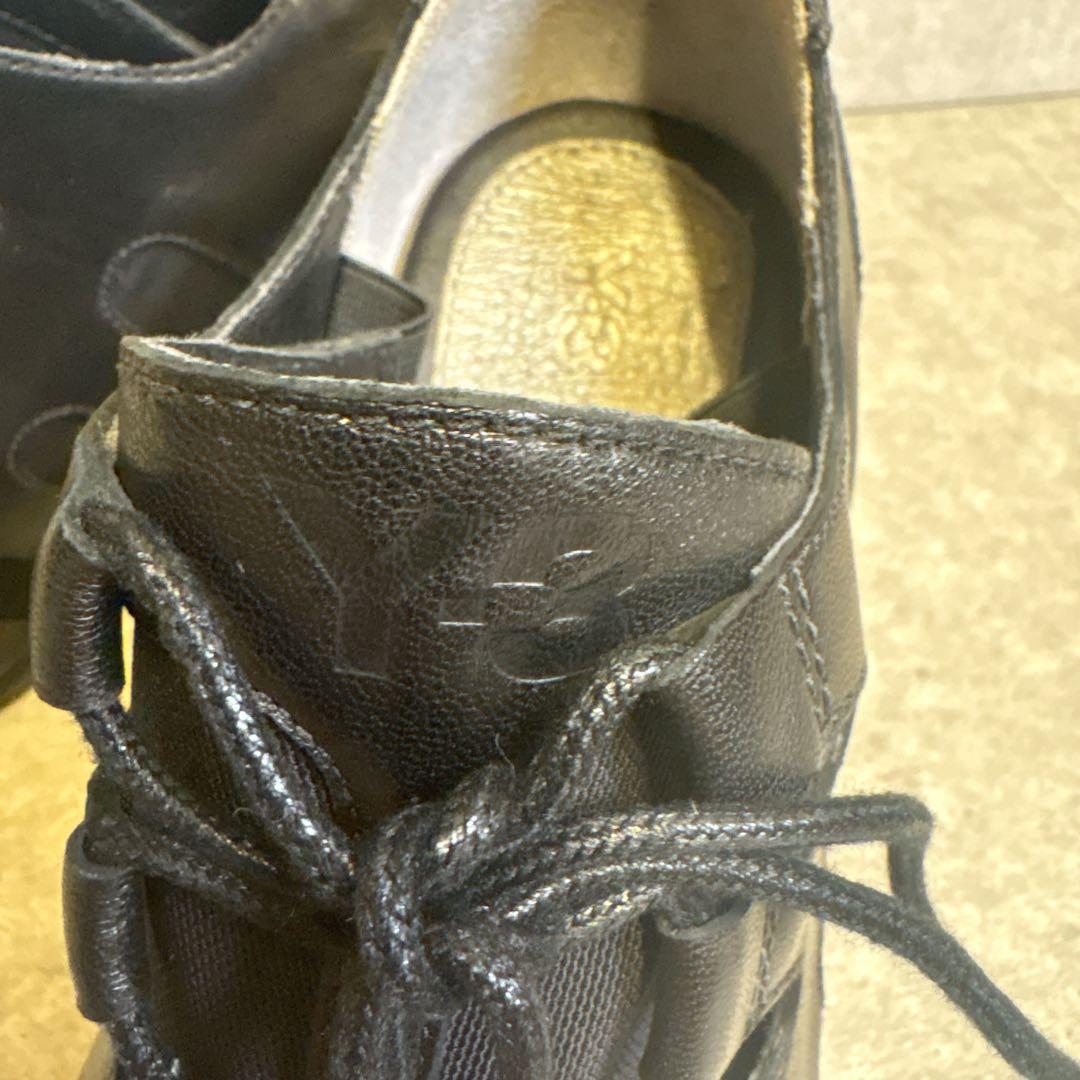 ヨウジヤマモト ハイヒールブーツ レースアップ　メッシュ レザー