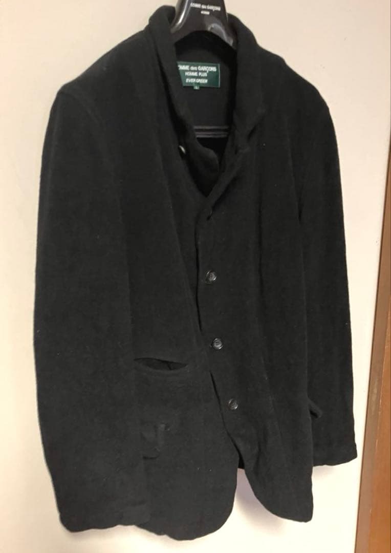 コムデギャルソンHOMMEプリュスエバーグリーンつまみやや厚手縮絨ライク 黒 L