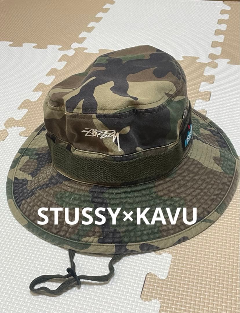 希少　STUSSY×KAVUコラボバケットハット　カモ柄