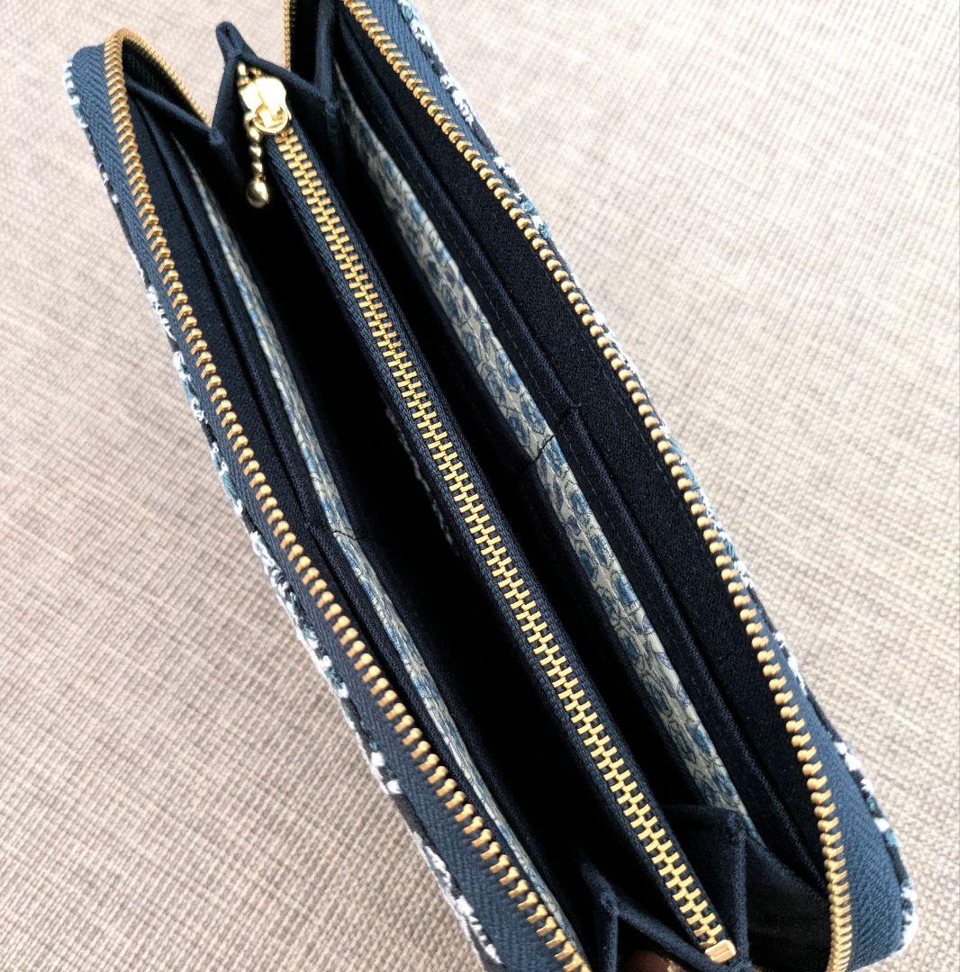 ミナペルホネン celebrate 長財布 ハンドメイド ダークネイビー