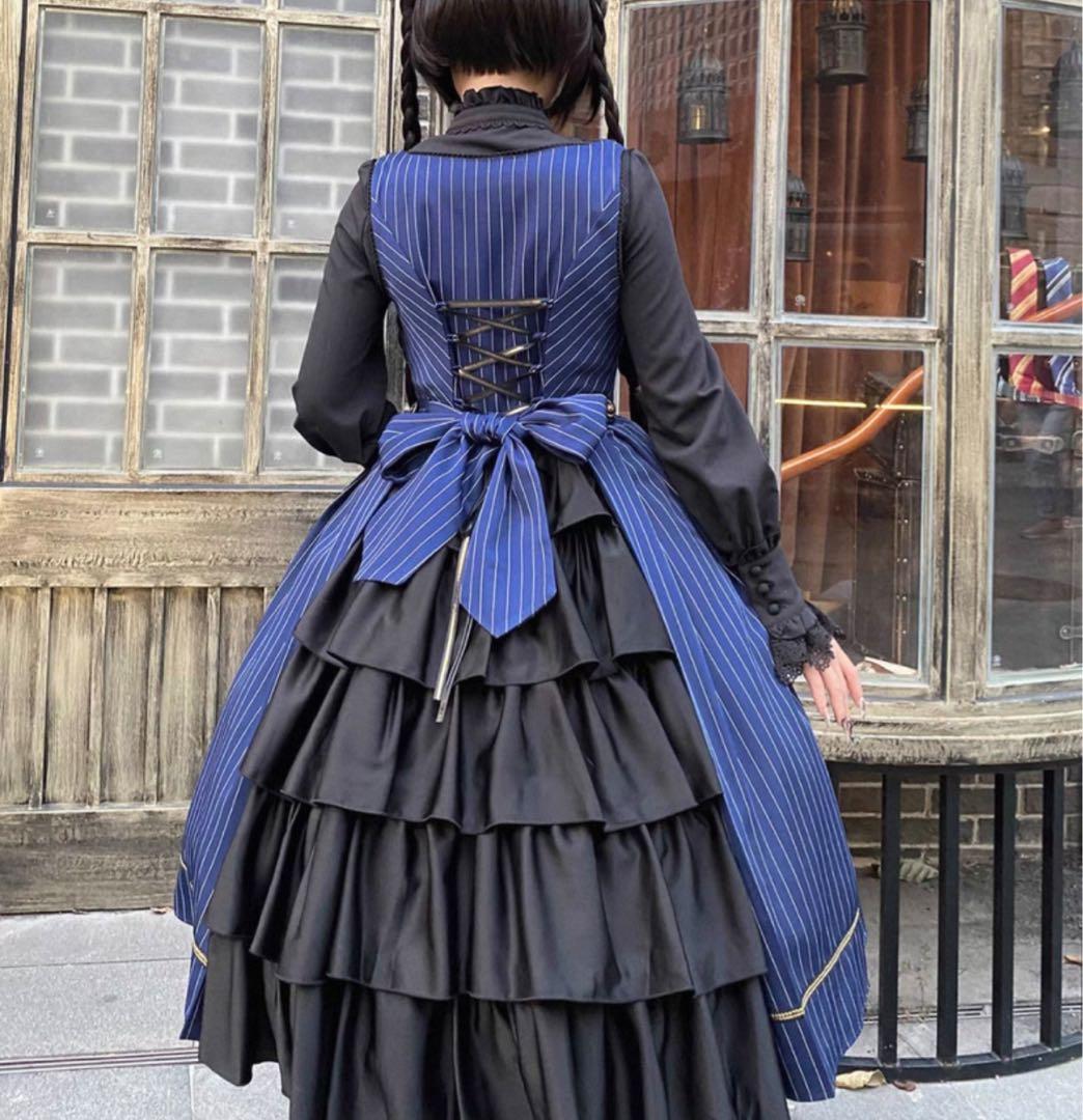 Bright Moon コルセットジャンパースカート ロリータ ネイビー