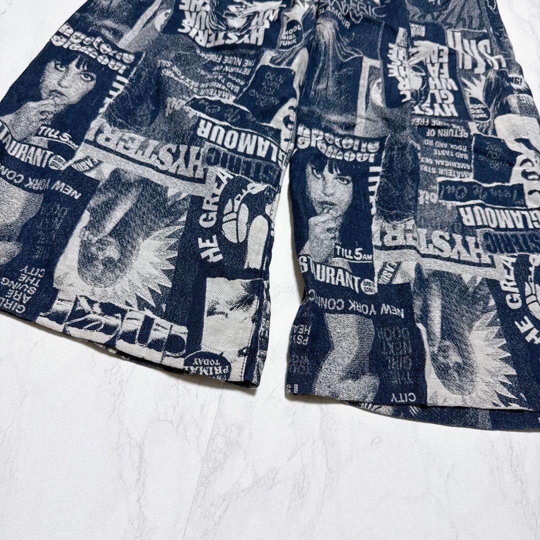 美品✨ヒステリックグラマー　ゆったり　ジャガードパンツ　総柄　ブルー