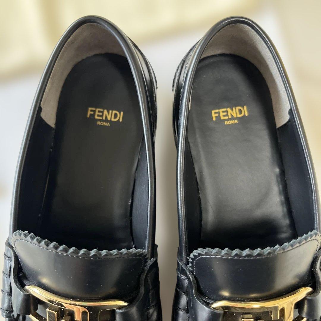 【レシート付】フェンディオーロック★ローファーゴールドサイズ35★22.5センチ