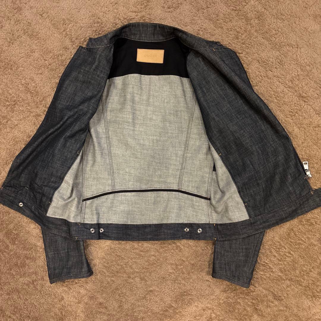 GUCCI ダークデニム ライダースジャケット