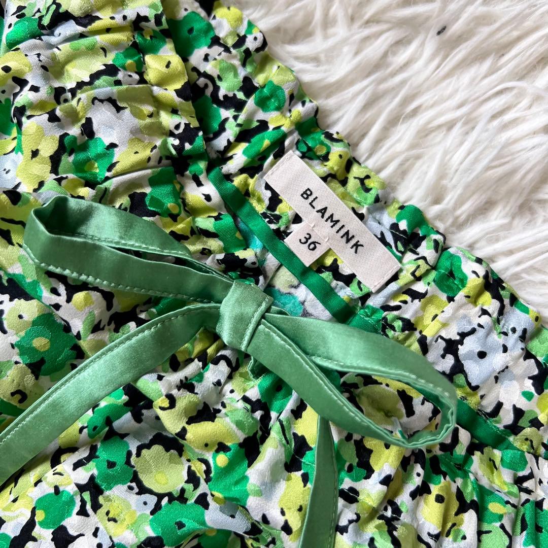 BLAMINK ブラミンク シルク 花柄 ドロスト パンツ