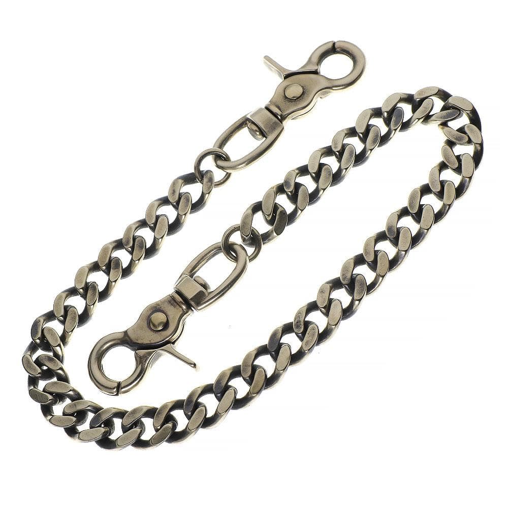 真鍮 ブラス ウォレットチェーン 喜平チェーン オリジナル 燻し加工 x2個