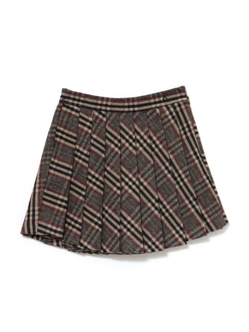 スカート Monica check pleats mini skirt beige