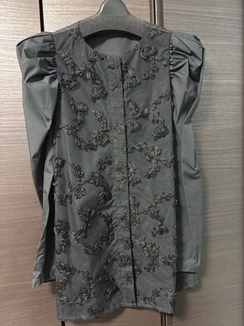 【新品未使用】tape ribbon embroidery blouseブラック