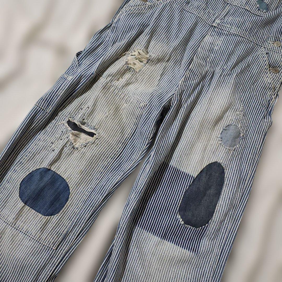 ラルフローレン denim&supply オーバーオール ヒッコリー リペア