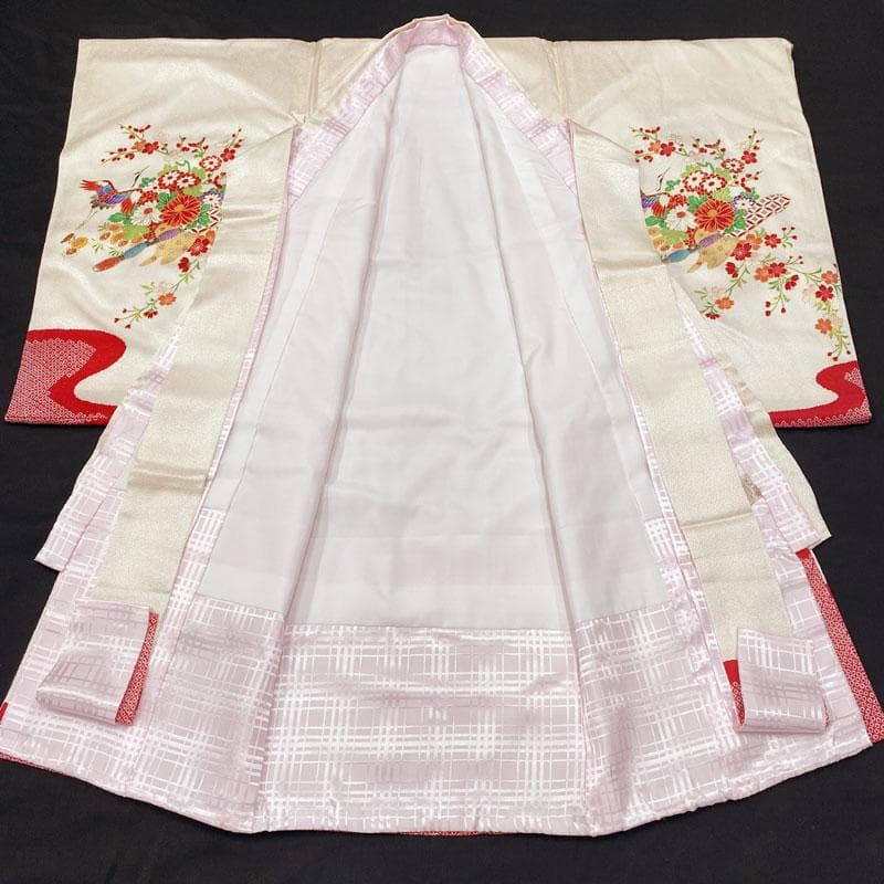 501ax18, 412ay15 ◎お宮参り 祝い着 掛け着 花鼓笙 長襦袢付