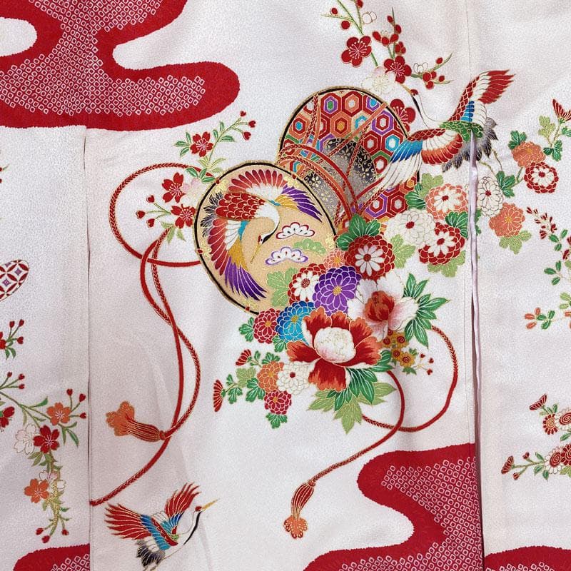 501ax18, 412ay15 ◎お宮参り 祝い着 掛け着 花鼓笙 長襦袢付