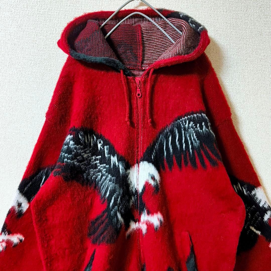 シュプリーム イーグル ニット ジップアップ フーディ パーカー XL