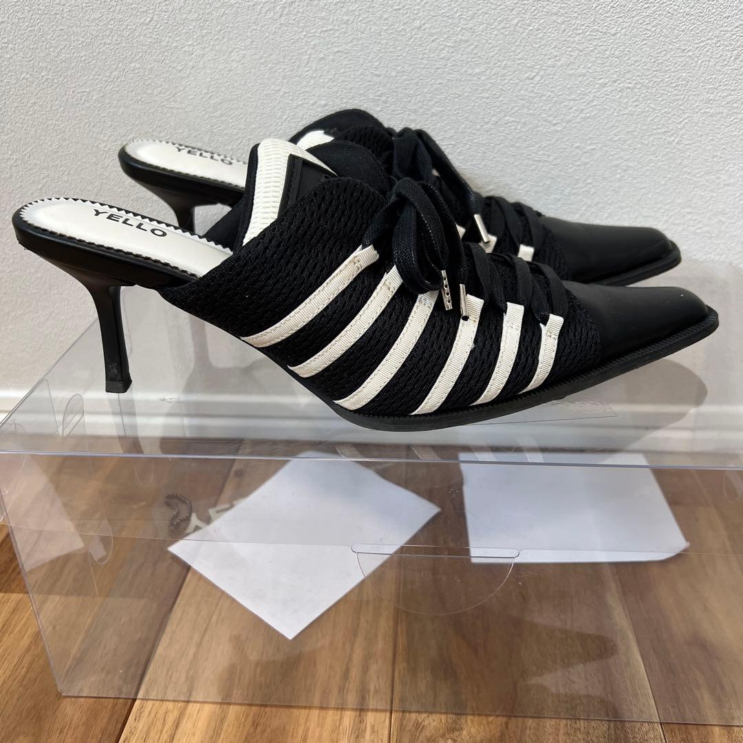 【超美品】YELLO ミュール　モノクロ　スニーカーミュール　2XL 26.5