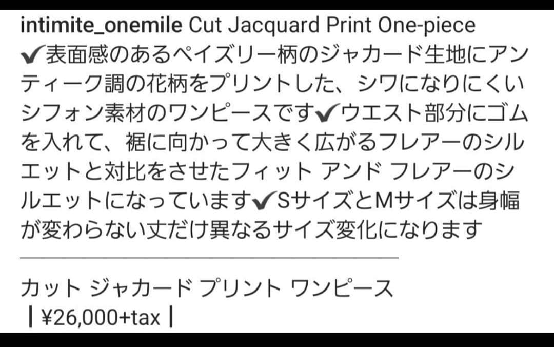 intimite アンティミテ カット ジャガード プリント ワンピース 総柄