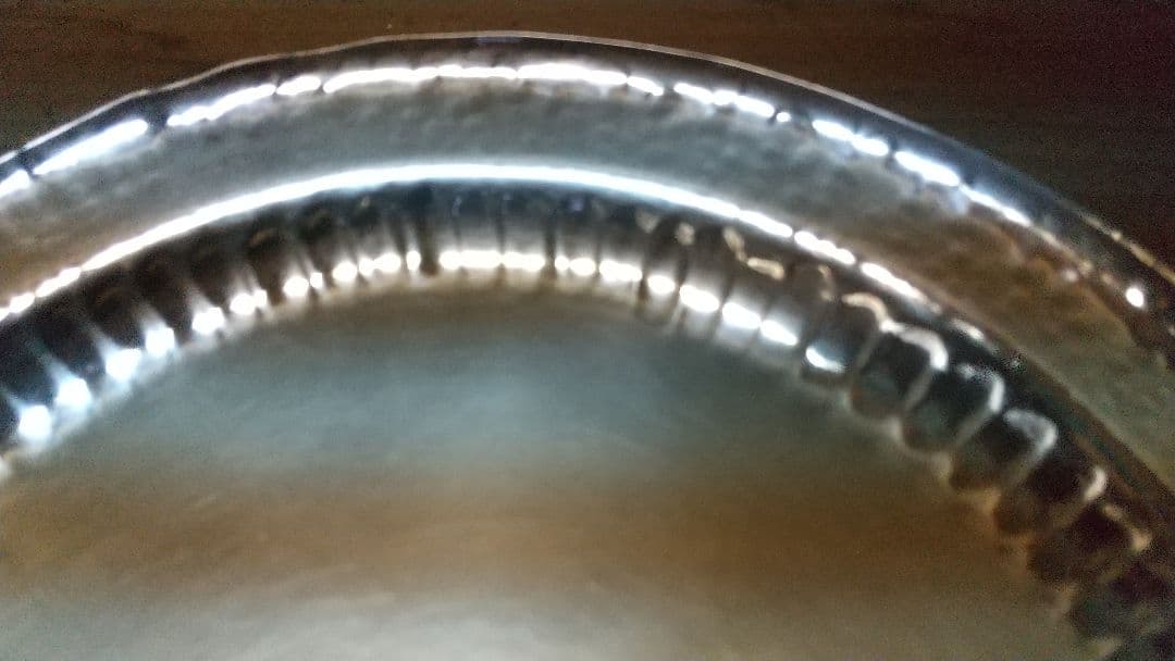 純銀鎚目　寿海盆　径21cm ２００ｇ 　平安永寿富　造　干菓子盆