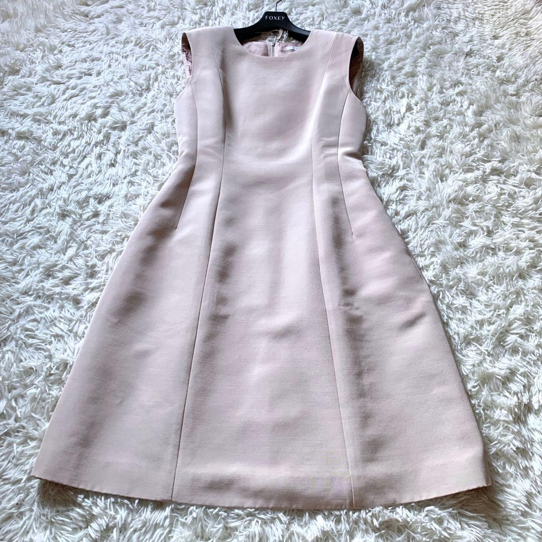 未使用級✨定価14万 フォクシー ミュゲ ウールシルクワンピースドレス 40