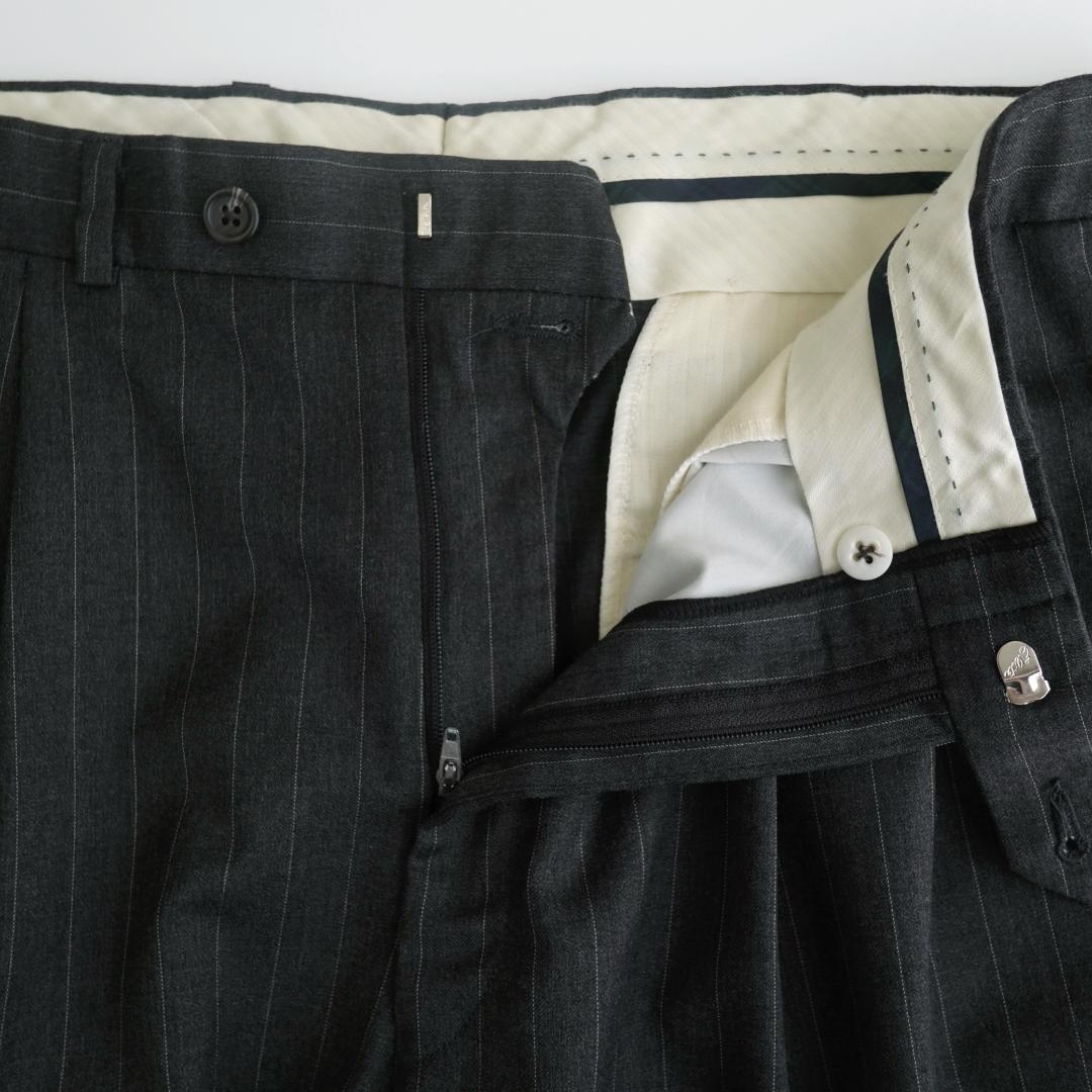 LAUREN RALPH LAUREN ツータックストライプスラックス