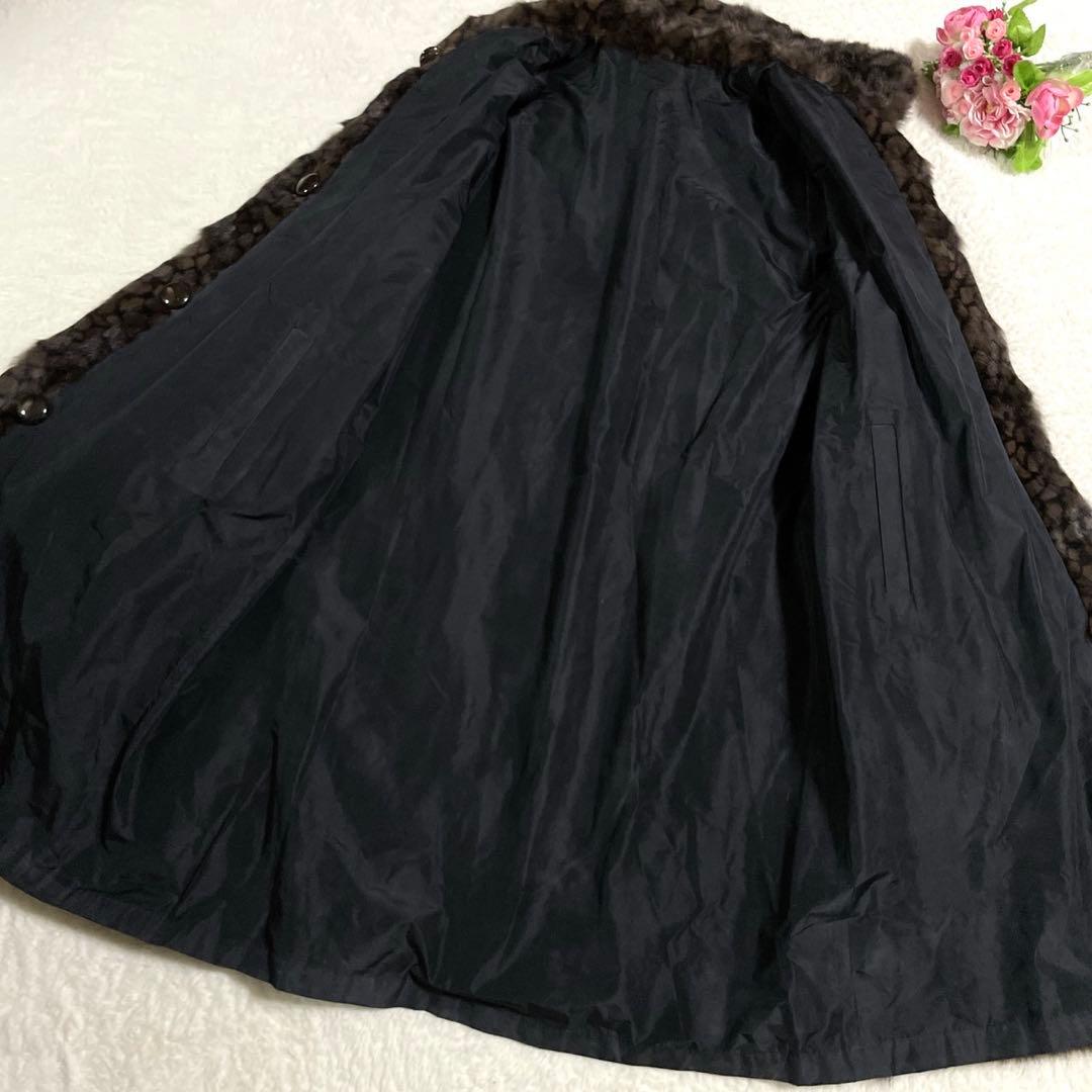 着丈約100cm ロシアリス リバーシブル ファーコート ロング なめし柔らか