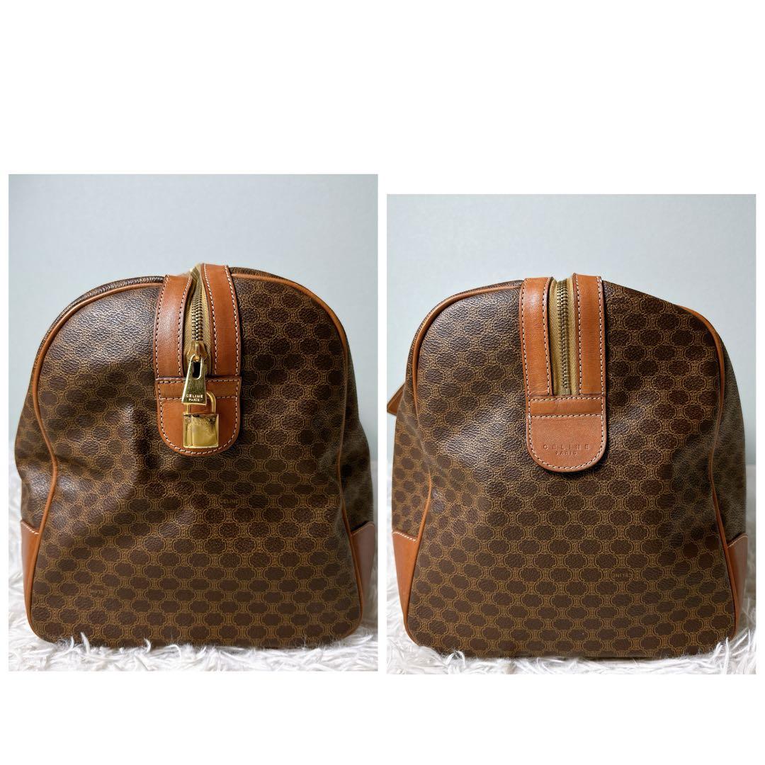 美品✨セリーヌ ボストンバック 大容量 マカダム柄 トリオンフ 鍵付 ネームタグ