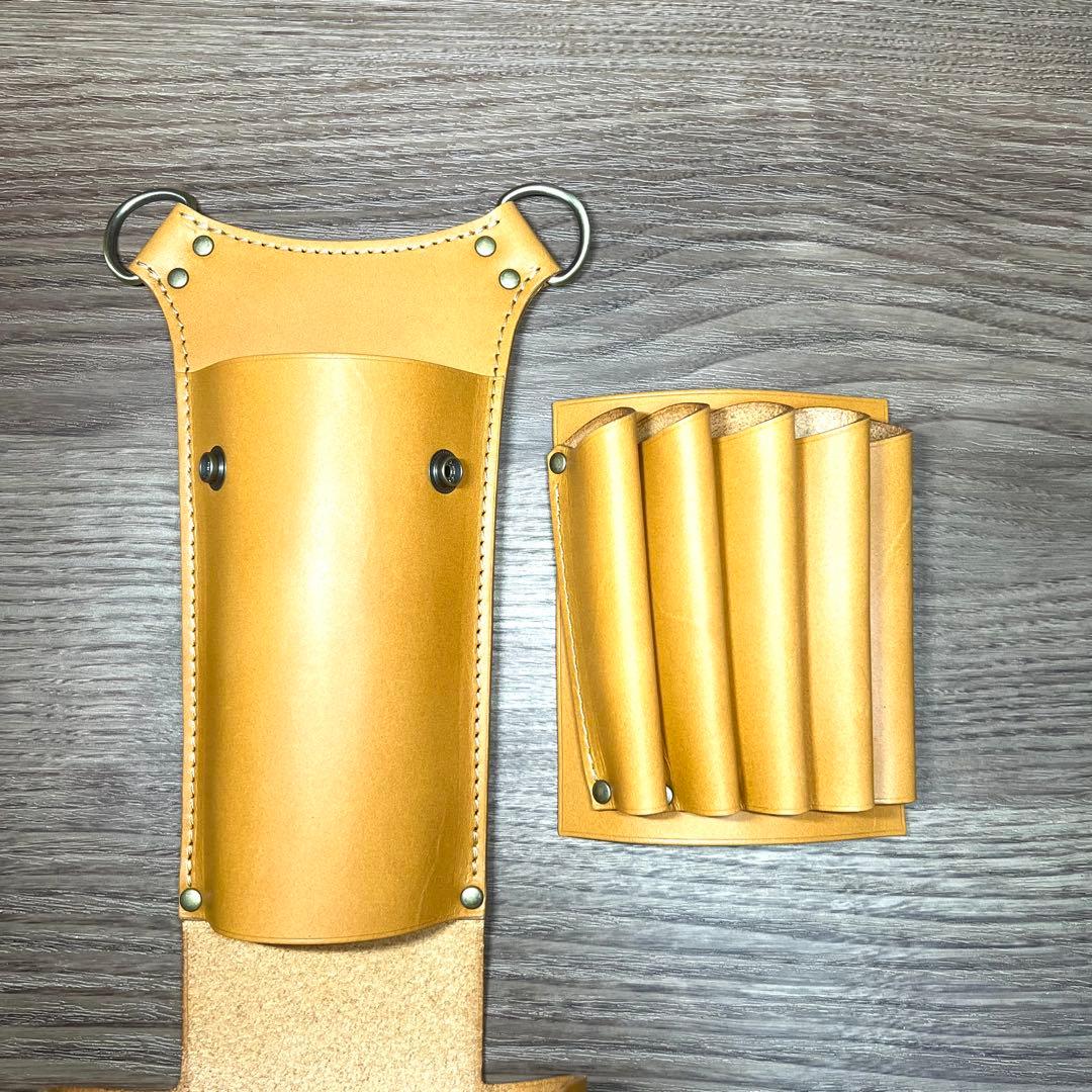 5丁差しシザーケース　ライトキャメル