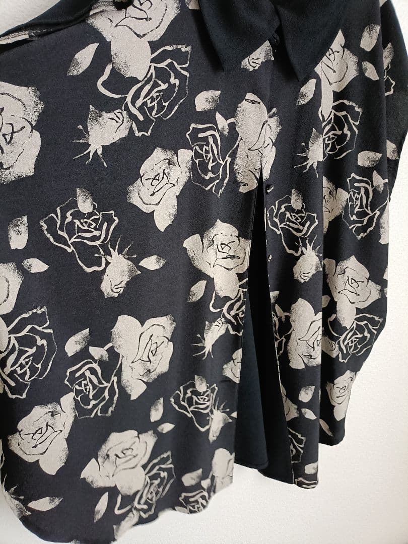 【Bar3】詩仙堂 ちりめん花柄チュニック ノースリーブ