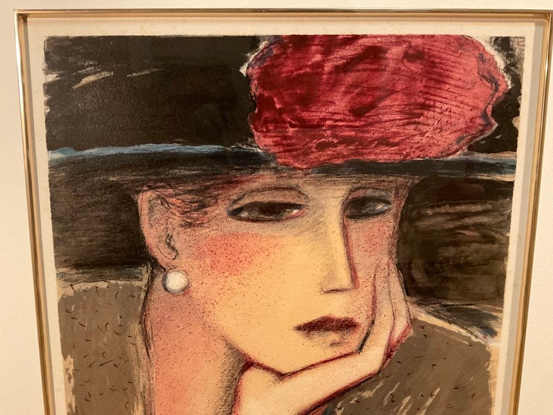 カシニョール　「ポンポンルージュ」　リトグラフ　直筆サイン・エディション有り