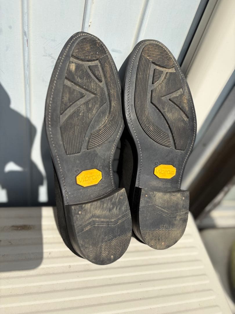 黒 スエード 外羽根短靴　25.5センチ　13万円セミオーダー品