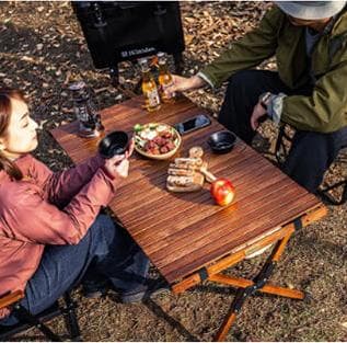 ハイランダーウッドロールトップテーブルLIGHT 90 ダークブラウン/ゴールド