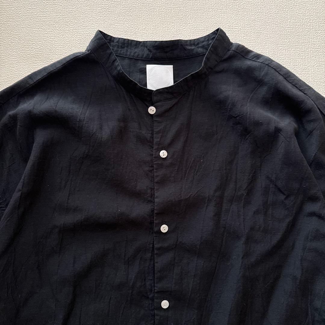 【美品】5W ファイブダブリュー ゴワット ノーカラーシャツ　ブラック　サイズ3