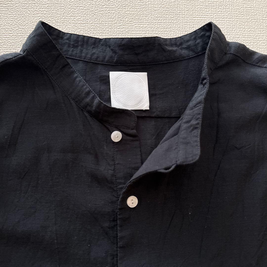 【美品】5W ファイブダブリュー ゴワット ノーカラーシャツ　ブラック　サイズ3