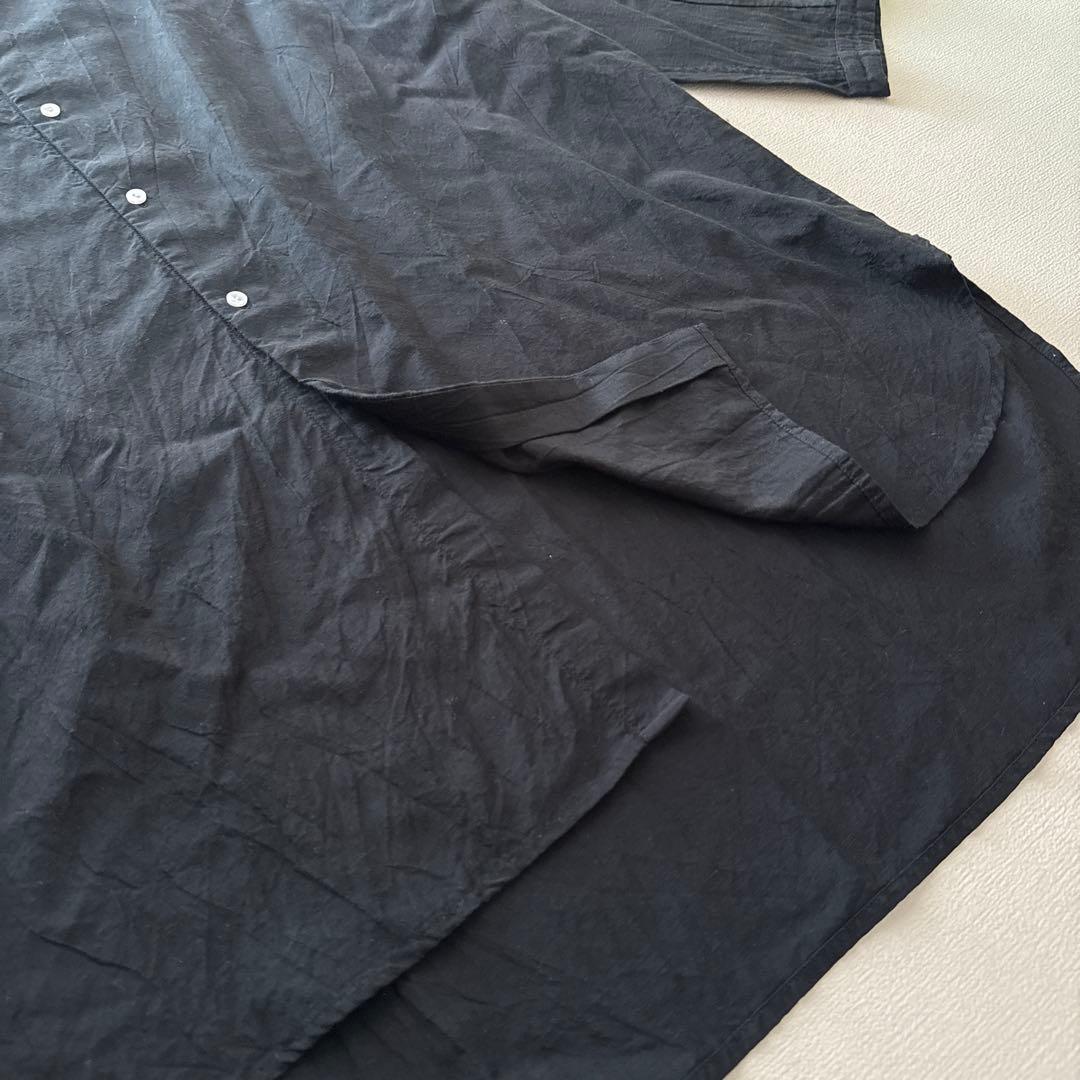 【美品】5W ファイブダブリュー ゴワット ノーカラーシャツ　ブラック　サイズ3
