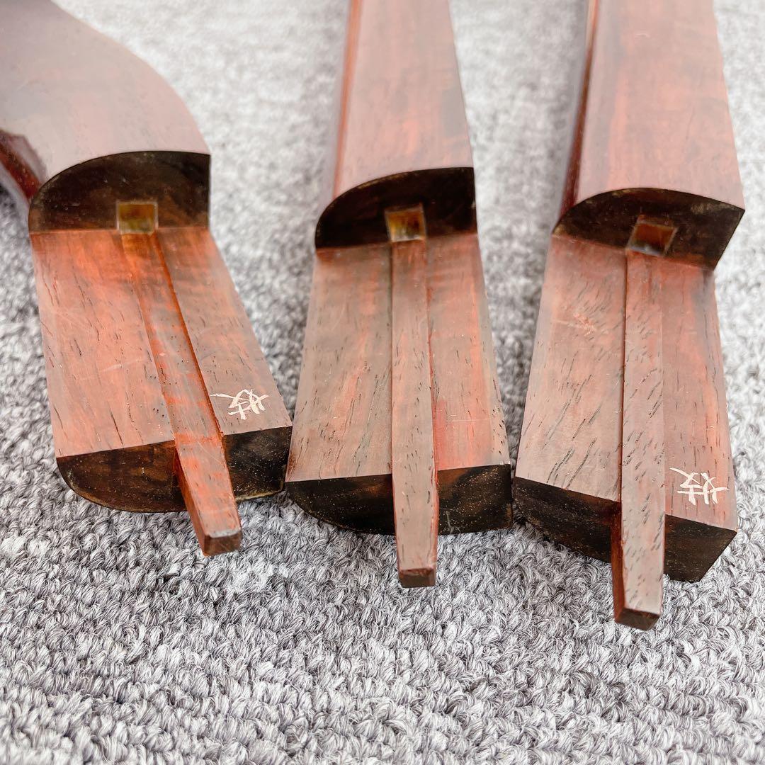 三味線 細棹 紅木 子持ち綾杉胴 一本溝 金細 和楽器