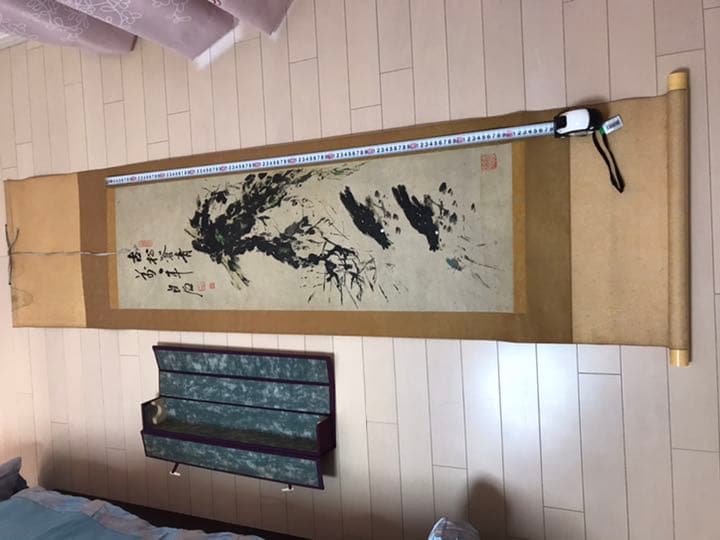 白石画家　掛軸　同箱付　肉筆保証 資産家遺品