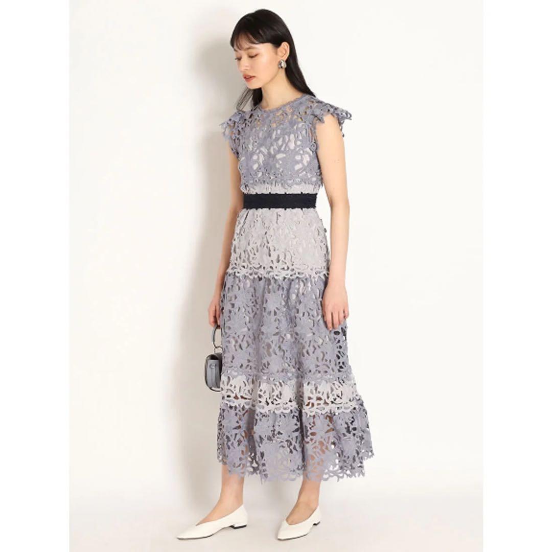 スナイデル SNIDEL カラーブロッキングレースワンピース