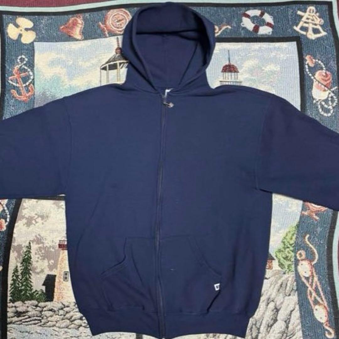 90s Russell usa製 無地 フルジップパーカー