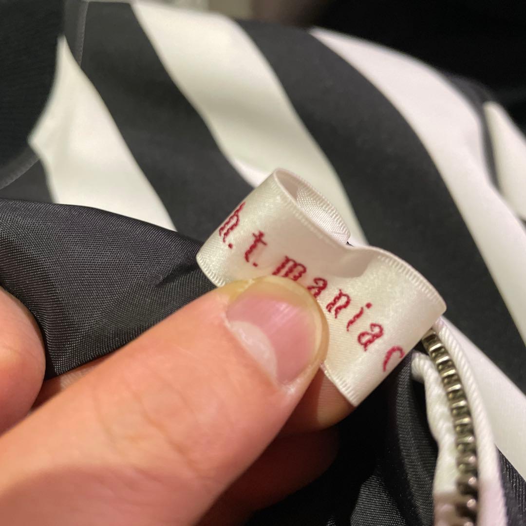 ストライプ柄 花柄刺繍 ボンバージャケット KREVA