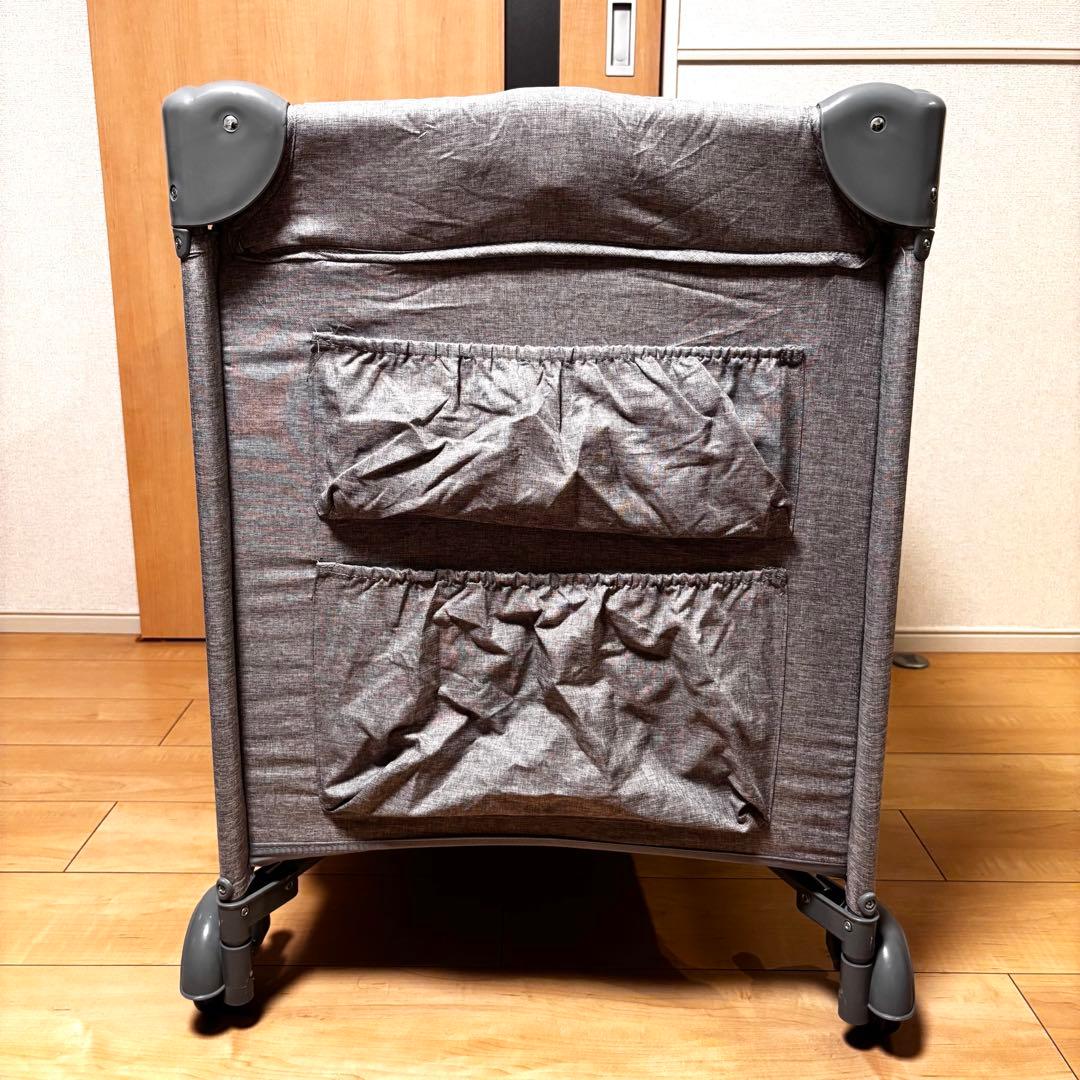 美品✨ プレイヤード ベビーベッド 折りたたみ ベビーサークル　グレー