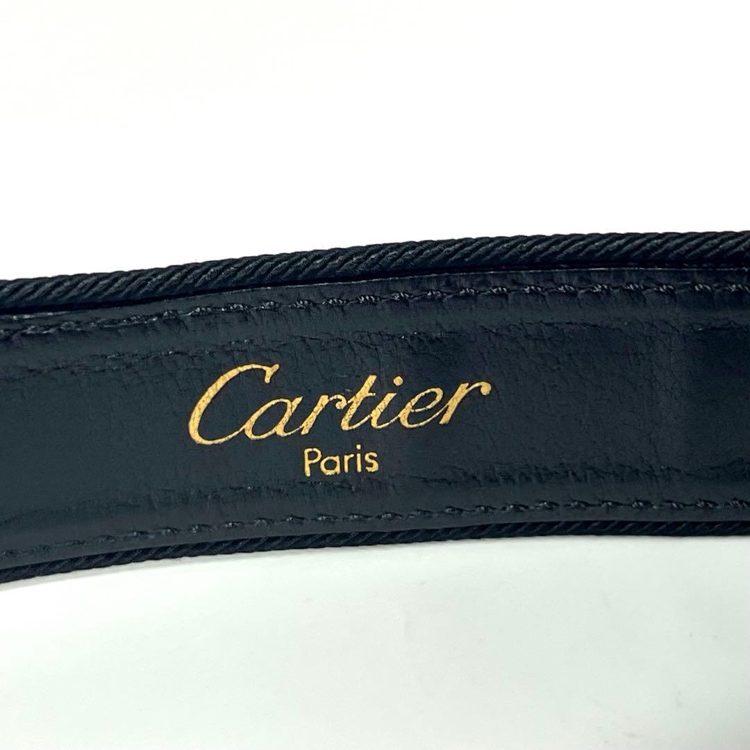 美品 Cartier カルティエ パンテール ベルト ブラック×ゴールド