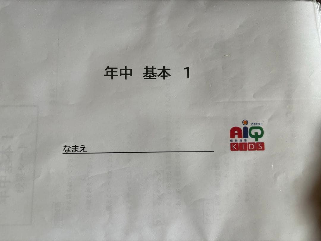 【小学校受験】アイキューキッズ　年中用授業教材　28回分小学校受験ペーパー　年中