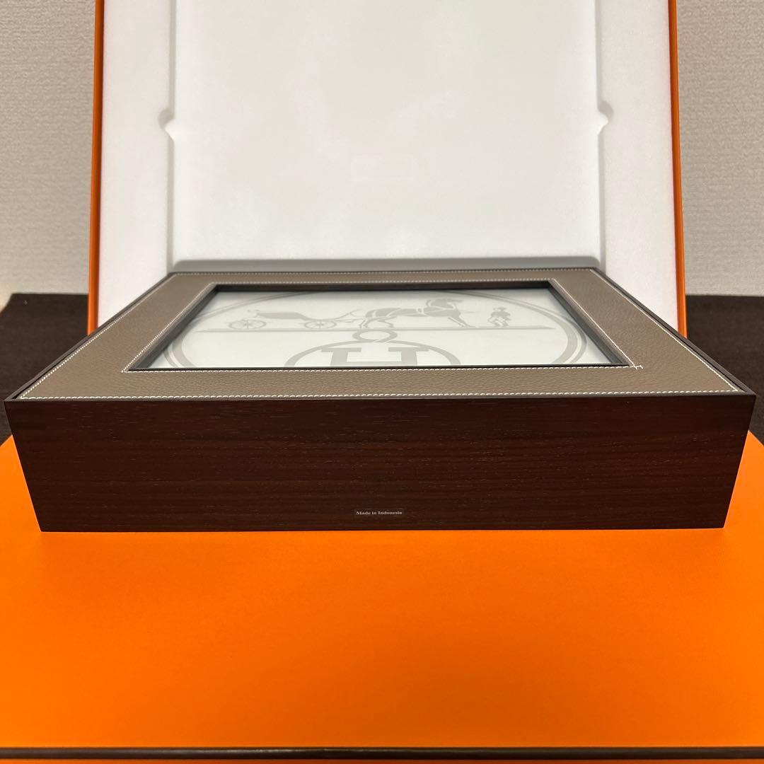 エルメス　フォトフレーム　プレイヤード　GM マホガニー　ベージュ　写真立て