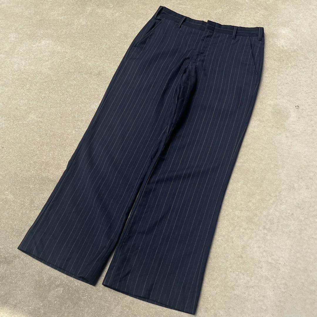 70s ロケットTALON ストライプ スラックス フレア ネイビー