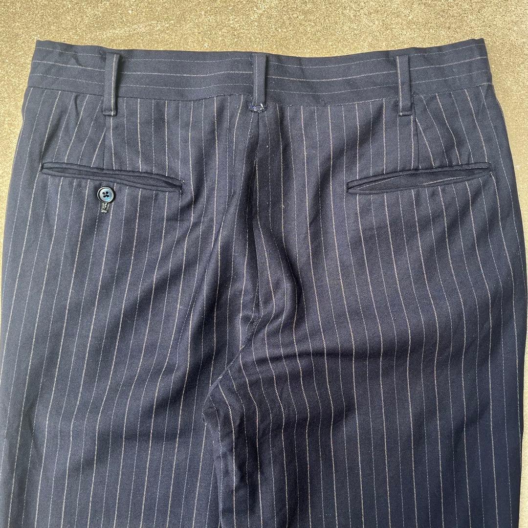 70s ロケットTALON ストライプ スラックス フレア ネイビー