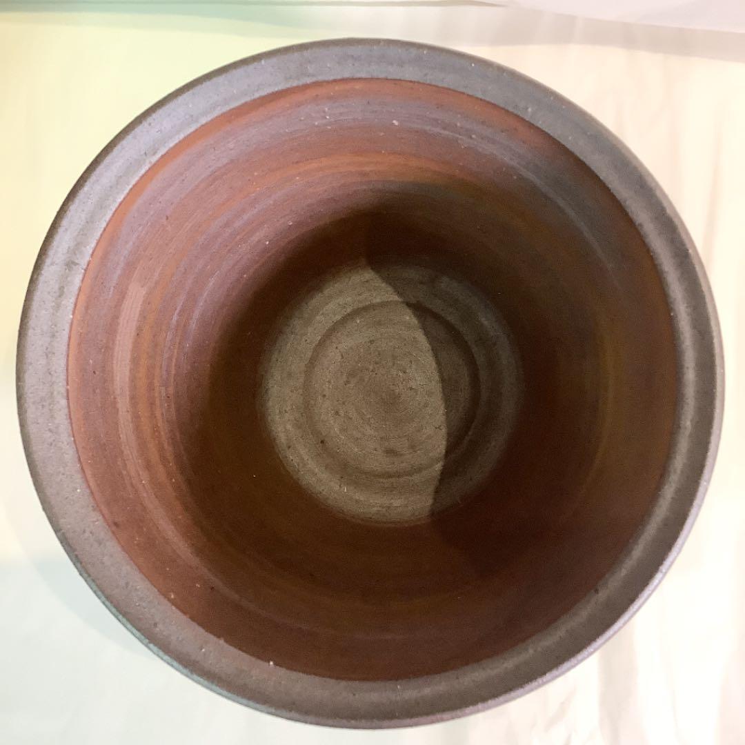 【茶道具】峰越窯 竹元郁雄作 越前焼水指　尋牛斎宗匠花押 塗蓋付