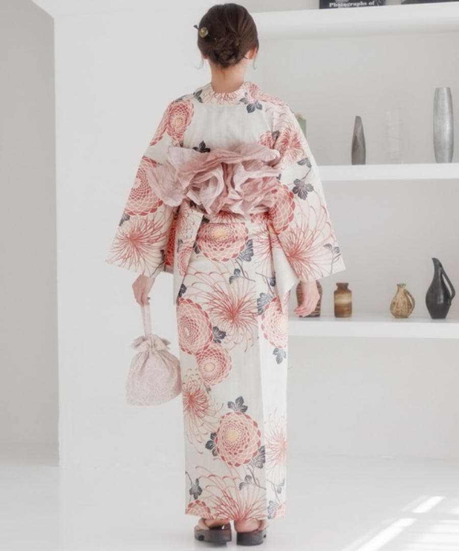 Dita/浴衣3点セット 和歌山染工日本染め（ゆかた・しわへこ帯・下駄)