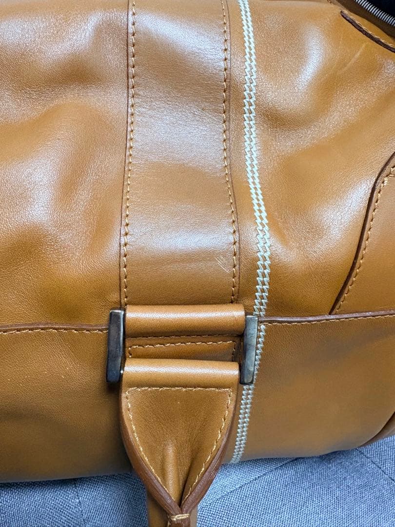 dunhill ブラウン レザー ダッフルバッグ