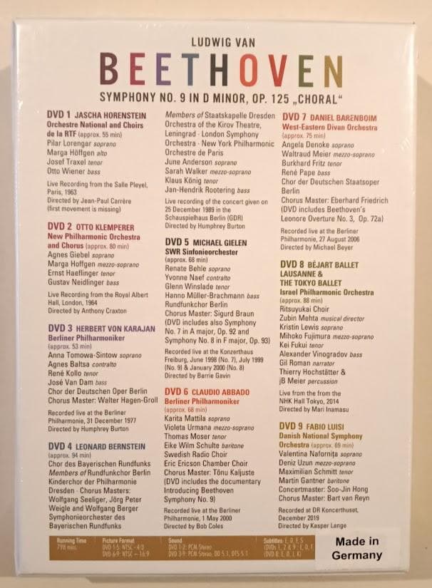 DVD ベートーヴェン 9つの『第9』　カラヤン、ルイージ（9DVD）