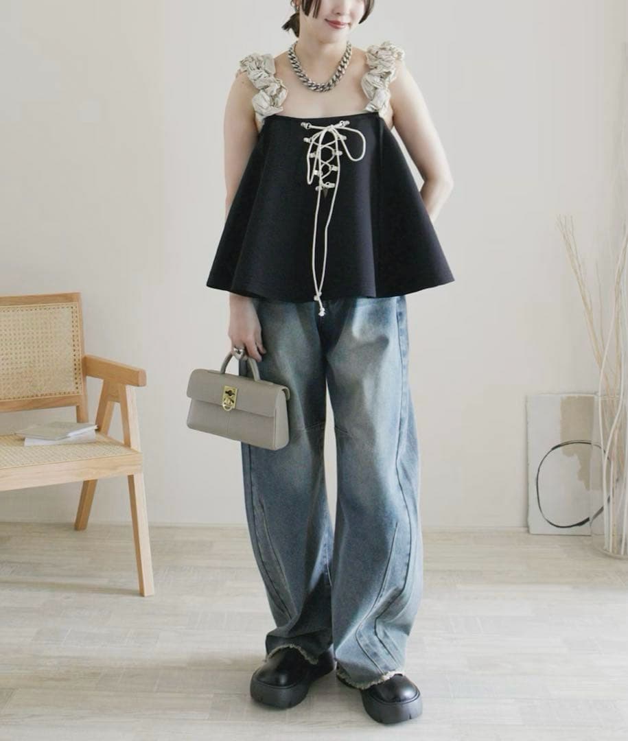 トップス MAISON SPECIAL Flower Strap 2way Tops