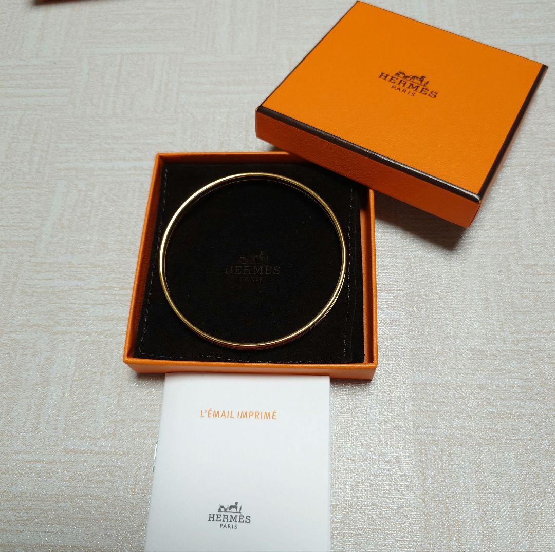 HERMES　バングル　ユニ　ゴールド　美品　70 21㌢ クリーム色？
